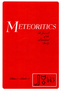 Meteoritics Journal Cover